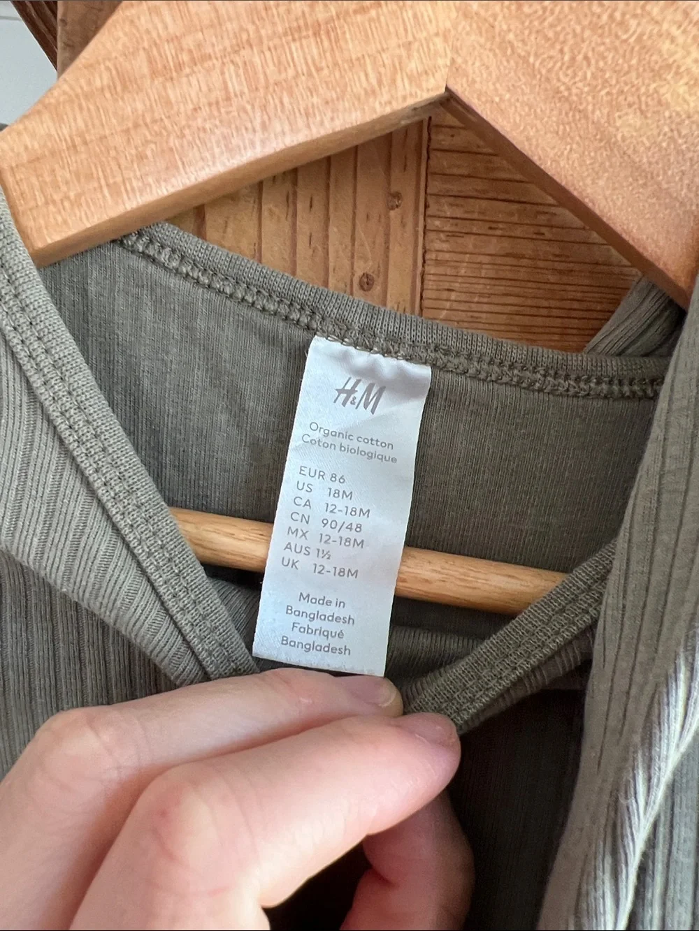 H&M | Ribbed Long-Sleeve Kids Top and Pants in Olive Green